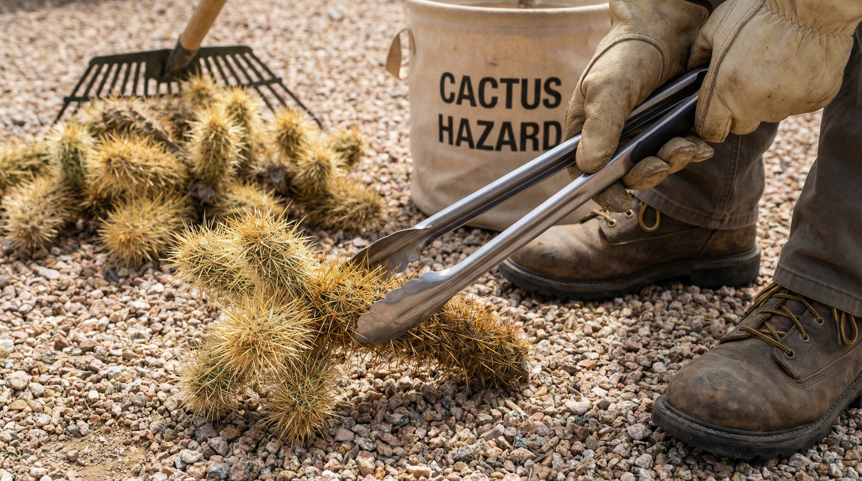 Cactus Needle Cleanup Safety